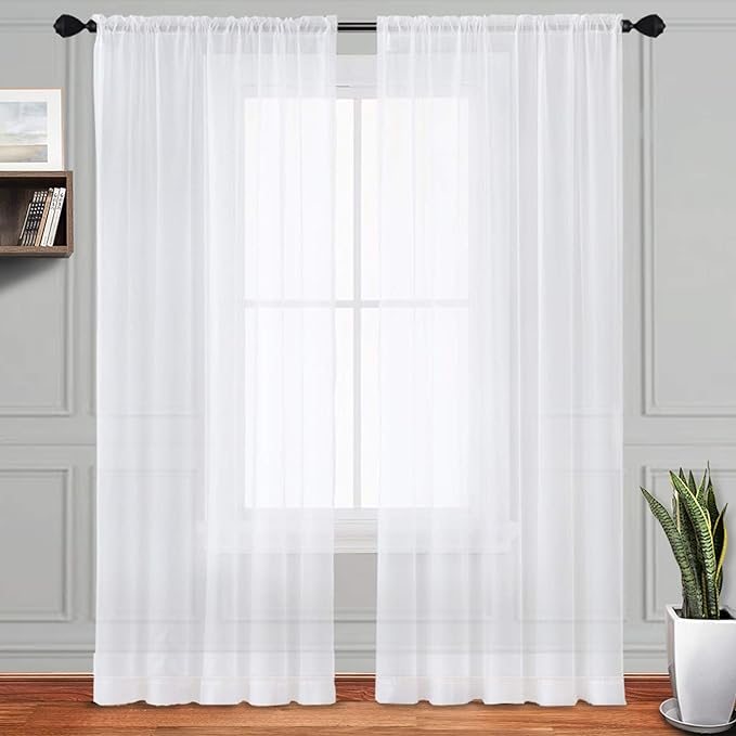 Drapery 2 Panels, White, 52" W x 84" L